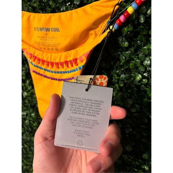 Free People It’s Now Cool The String Pant Bikini Bottom Heatwave Orange Sz Small - Picture 6 of 7